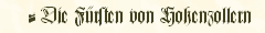 Die Fr\ten von Hohenzollern