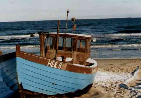 Schiff am Heringsdorfer Strand