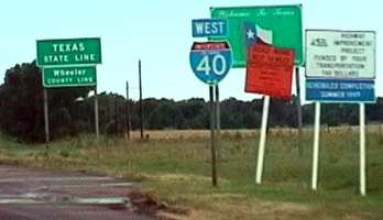 die Grenze: vonOklahoma nach Texas