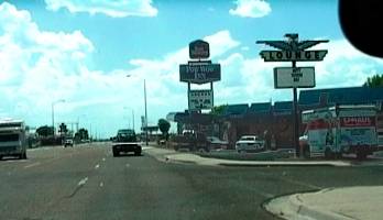 Tucumcari, Einfahrt zum Pow Wow Inn