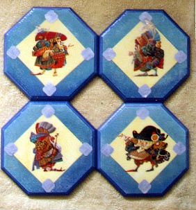 Denise's blue munchkin coasters