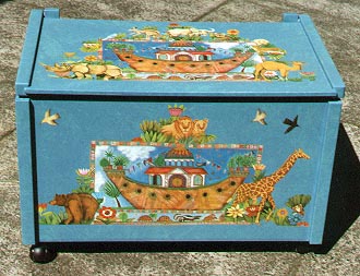 Judy's blue toy box
