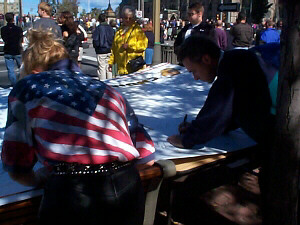 Expressions in words, across from Parliament Hill