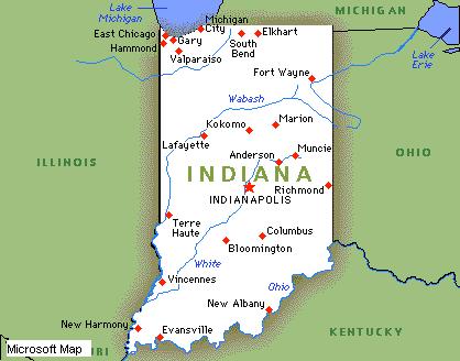 Map of Indiana