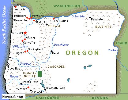 Map of Oregon