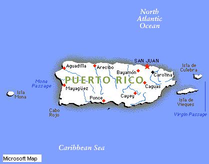 Map of Puerto Rico