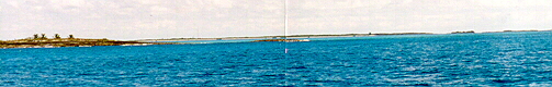 the blue, blue waters off Walker's Cay