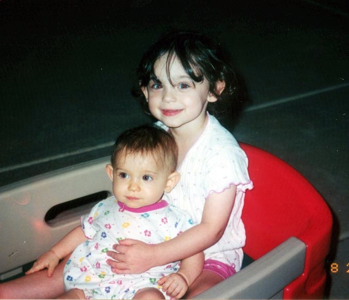 Serena and Ariana in the wagon