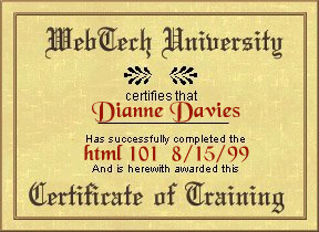 HTML Course Certificate