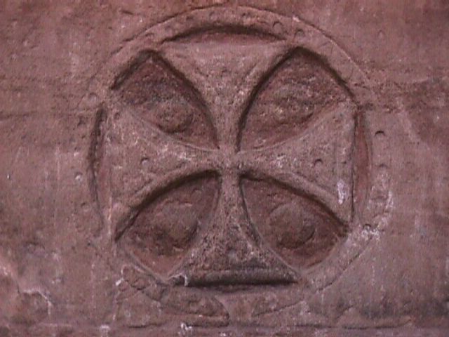 Coptic cross, carved on ancient temple at Philae