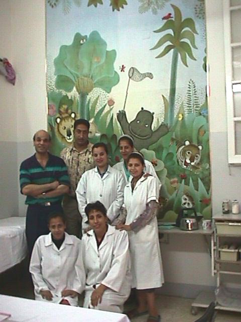 Dr. Taki and staff in Pediatric Clinic