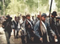 Confederate troops prepare to take part in Pickett's charge