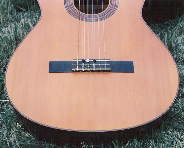 Bridge with double-stringing.