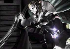 Sephiroth tears the metal covering off of Jenova, his 'mother'.