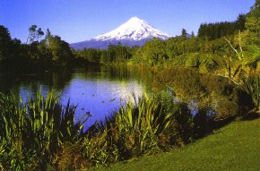 Mount Taranaki and Lake Mangamahoe