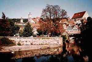 Looking across the river at Schwbisch Hall