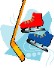 Graphic of skates and stick