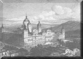 LMINA DE UN GRABADO DEL MONASTERIO DEL ESCORIAL