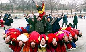 Children practicing for Arirang