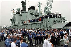 All aboard the deck of the Ark Royal - copyright BBC 2002