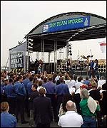 Stage on the deck of the Ark Royal - copyright BBC 2002