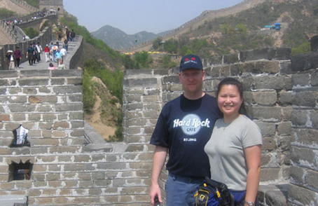 Linda and I on the Great Wall at Badaling on April 21st, her birthday