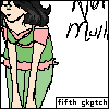 my fifth sketch, of suzu, stating the true nature of her 80s hair...