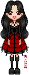 a black haired girl with red eyes || base by Angy-chan