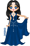 a dark blue girl made at my gramma's house. in crap-o-vision