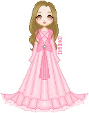 a lovely maiden wearing a pink gown