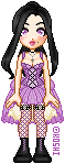 a dark can-can girl in purple