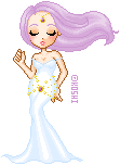 a pretty purple haired girl wearing white. notice a theme?