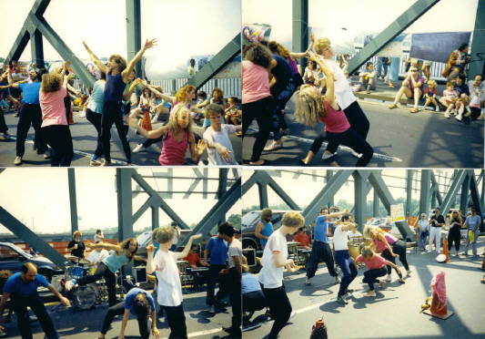 Improv Dance performance on the
'Trenton Makes, the World Takes' bridge
