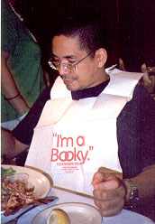 germaine in his Booky bib