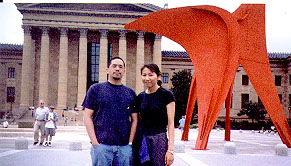 germaine and me in front of the Art Museum
