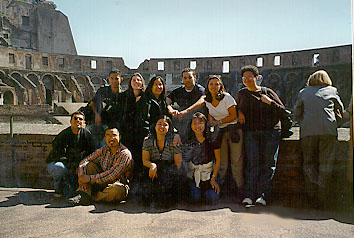 UW Study Abroad group picture in Coliseum