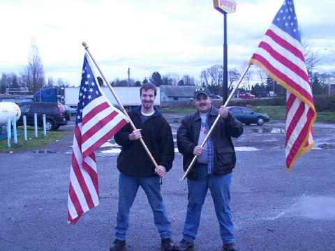 Kick'n ass for the U.S.! PRO-WAR rally @ Mchord Air Force Base, Tacoma, Wa