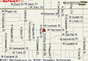 Graphical map of directions to the office of Dr. Kiera Lane