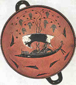 Internal view of black figure cup. Plate XVI. A History of Greek Vase Painting. Arias
