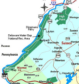 High Point, NJ, Delaware Water Gap, Dingmans Ferry, Port Jervis, National Recreation Area