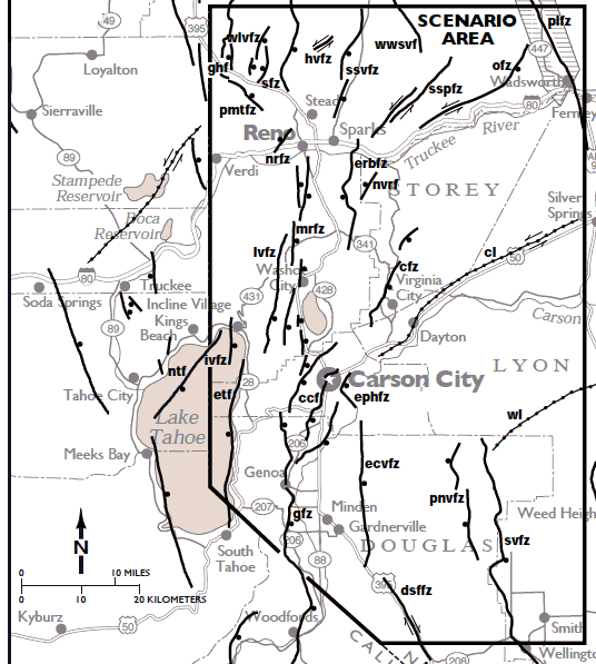 Tahoe Reno Carson City Earthquakes