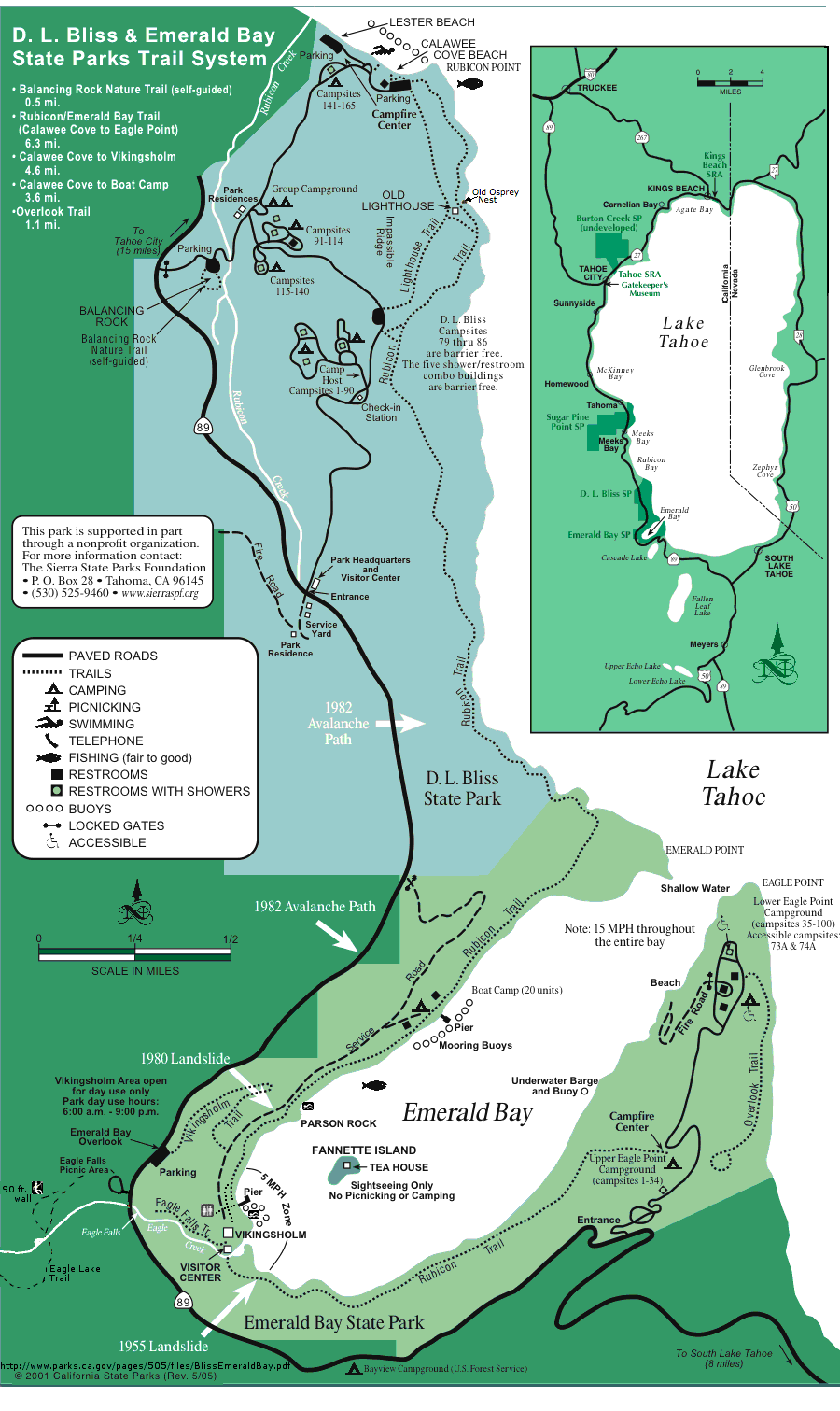 rubicon trail, balancing rock, 90 foot wall, vikingsholm, Eagle falls, D. L. Bliss State Park, Emerald Bay State Park
