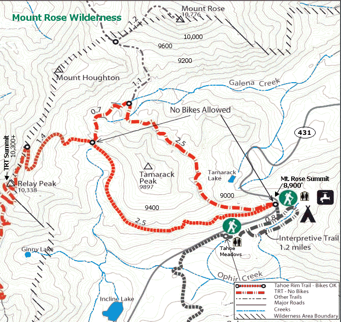Mt. Rose, Tamarack Peak, Relay Peak, Tahoe Meadows