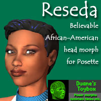 'Reseda' African-American head morph for Posette
