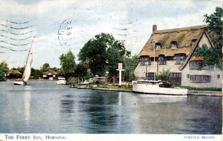 The Ferry Inn, Horning, Norfolk Broads. pm1956