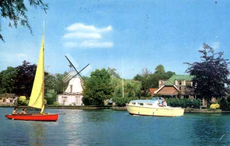 The River Bure from Horning Ferry, Norfolk Broads. pm1976