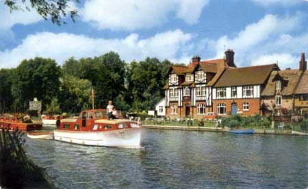 Swan Inn and River Bure, Norfolk Broads. c1968