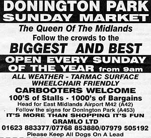Donington Park Sunday Market every sunday of the year