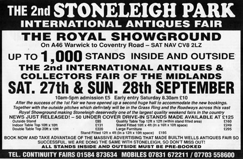 antiques fair stonelegh park warwickshire 27-28 sept 2008