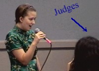 Mandy playing up to the judges